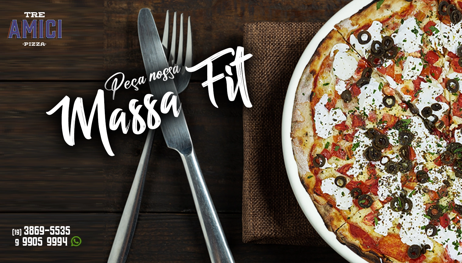 Está de dieta? Peça uma pizza com massa fit